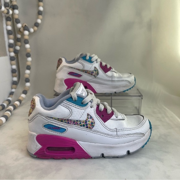 Nike Air Max 90 White and Pink Sneakers Size 11C Athletic Sneaker Retro - Picture 4 of 9